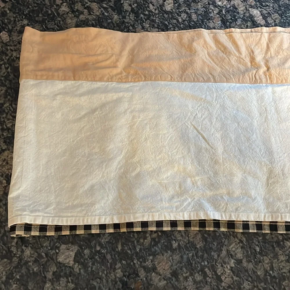 Embroidered Cream and Black Valance